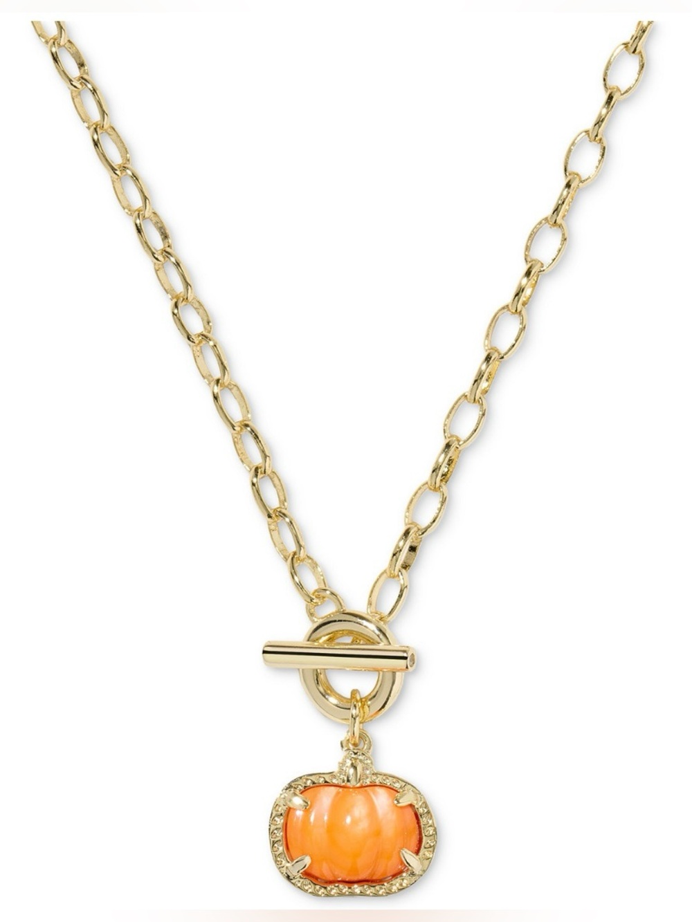 Kendra Scott Mother of Pearl Pumpkin Link Chain-14K Gold plate over brass. NWT